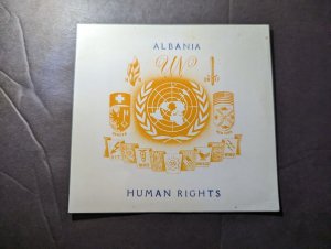 Mint Albania Postcard Human Rights UNEF WHO Geneva WMO UESCO UNICEF FAO