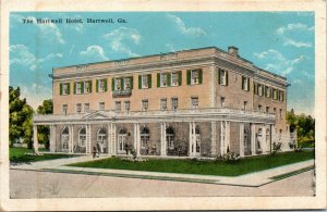 Postcard GA Hart County Hartwell The Hartwell Hotel Rose Bushes 1920s H14