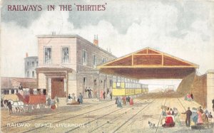 Lot 65 train railway office in liverpool postcard uk london north western