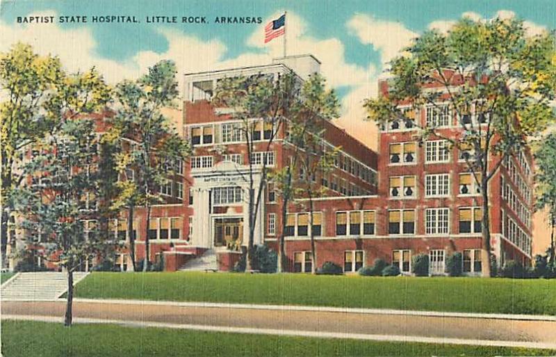 Linen Card of Baptist State Hospital Little Rock Arkansas AR