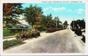 Street Scene Residential Section Jonesboro Arkansas Vintage Postcard C070