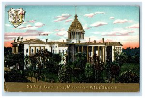 1911 State Capitol, Madison Wisconsin WI Posted Antique Postcard 