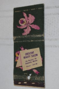 Crescent Beauty Salon Augusta Maine 30 Strike Matchbook Cover