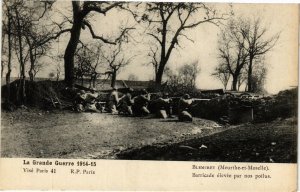 CPA Blemerey-Barricade élevée par nos poilus (187988)