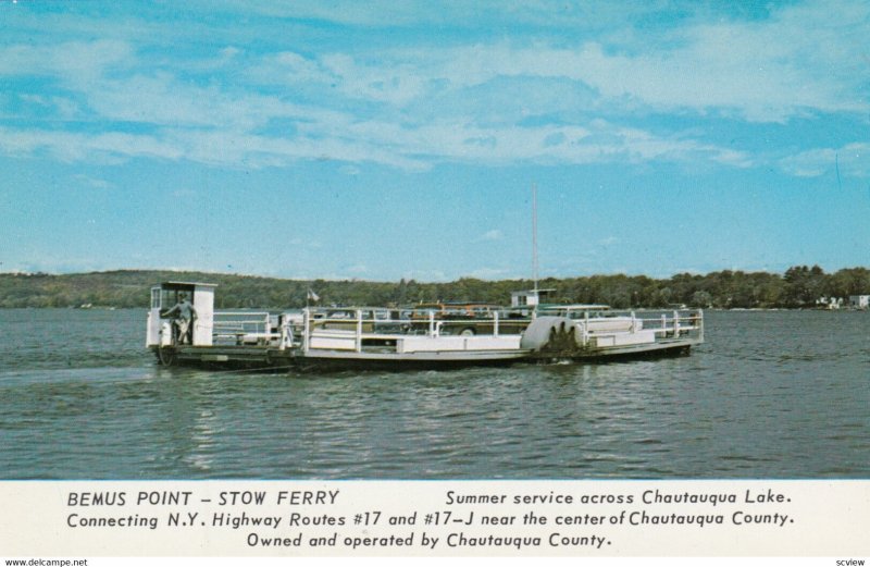 Bemus Point-Stow Ferry , Chautauqua Lake , New York , 1950-60s