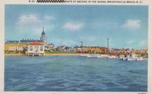 Postcard Boats at Anchor in the Sound Wrightsville Beach NC