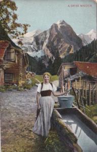 A Swiss Maiden In Traditional Costume