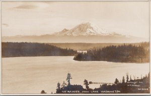 Mt Rainier from Lake Washington WA c1903 WP Romans #10518 RPPC Postcard E90