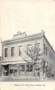 Indiana In Postcard 1910 SUNMAN Bigney & Company DRUG STORE