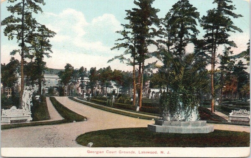 Lakewood NJ Georgian Court Grounds New Jersey Unused ANC Postcard F48