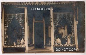 RPPC, Graves & Moore Store Front, Wolcott NY