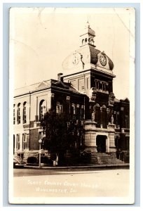 Vintage Scott County Court House Winchester IL Real Photo RPPC Postcard P165