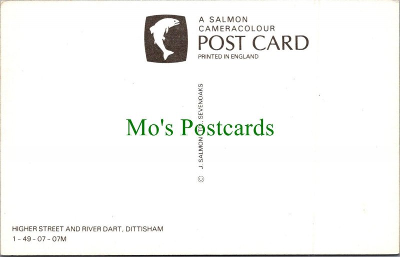 Devon Postcard - Dittisham Higher Street and River Dart  SW11590