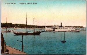 In The Harbor Vineyard Haven Massachusetts Boats And Ships Ocean View Postcard