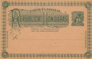 Tarjeta Postal Republica Honduras With Pre Printed 2 Centavo Stamp