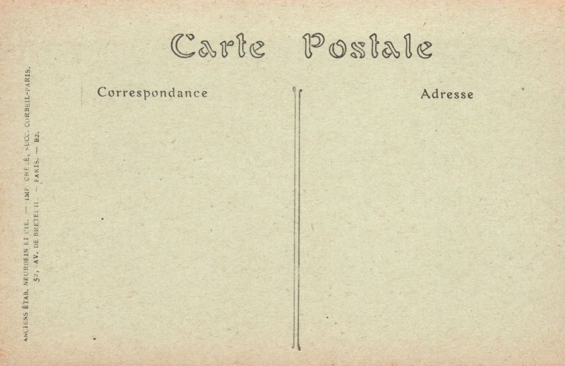 La Ferte-Mace France, View of Church and Market Square, Vintage Postcard