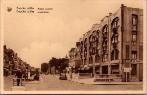 Belgium Knokke sur Mer Avenue Lippens Vintage Postcard C048
