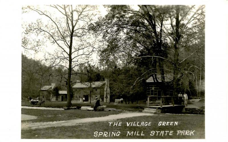 IN - Spring Mill State Park. Old Village Green  - RPPC