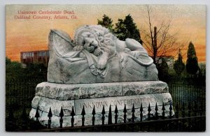 GA Unkown Confederate Dead Oakland Cemetery Atlanta Georgia Postcard C32