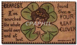 Old Postcard Fantaisie Clover (leather map) TOP