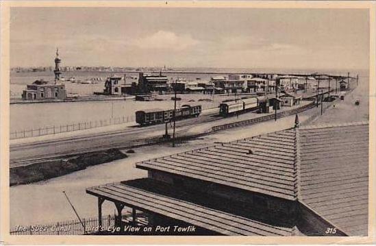 Egypt Suez Canal Bird's Eye View on Port Tewfik 1933