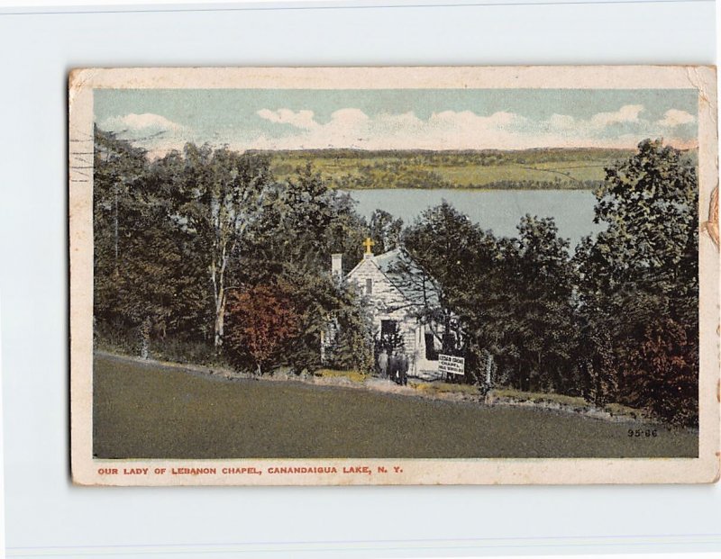 Postcard Our Lady Of Lebanon Chapel, Canandaigua Lake, New York