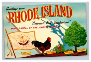 Vintage 1960's Postcard Greetings From Rhode Island America's First Vacationland