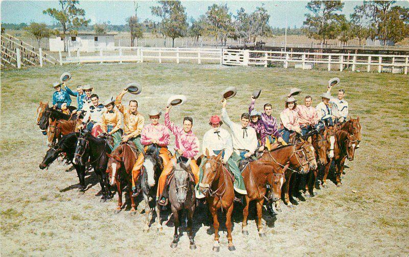 Amusement Silver Spurs Horseback Quadrille 1950s Postcard US Colorprint 12707