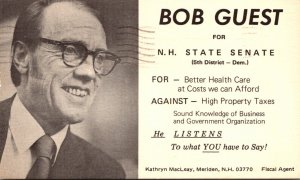 Politicians Bob Guest For Senate New Hampshire 1972