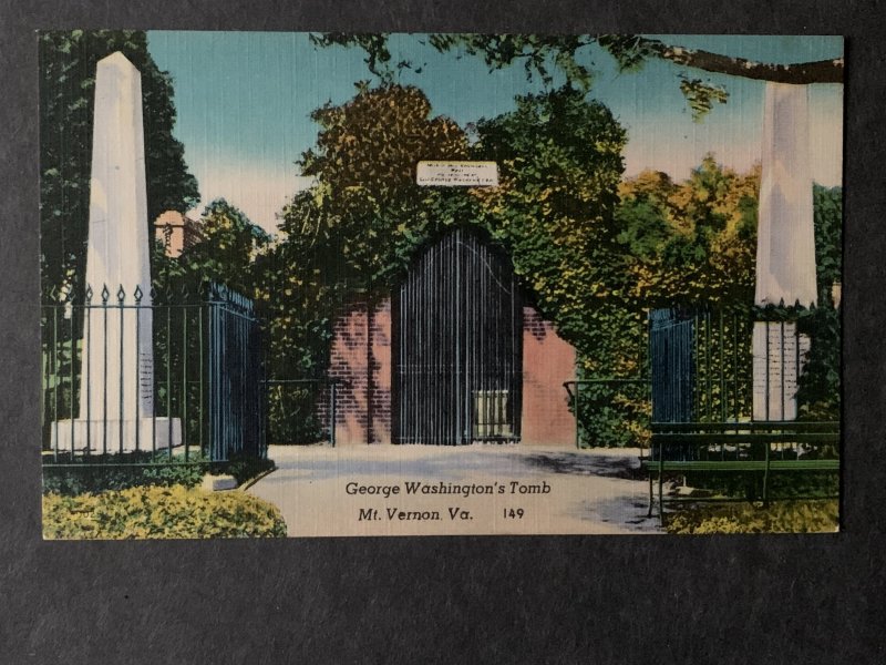 George Washington's Tomb Mount Vernon VA Linen Postcard H1295084137