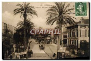 Old Postcard Hyeres La Poste and the Boulevard des Palmiers