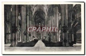 Old Postcard Bourges Cher Interior of the Cathedral Nave