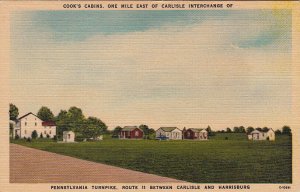 Postcard Cook's Cabins 1 Mile East Carlisle Between Carlisle + Harrisburg PA