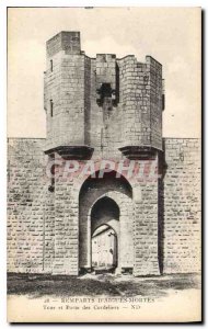 Postcard Old City Walls of Aigues Mortes Tower and Porte des Cordeliers