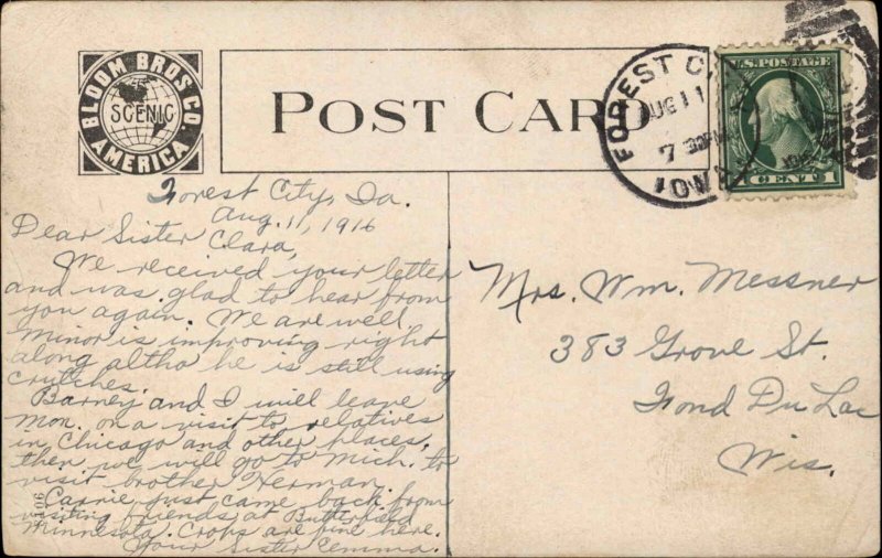 Albert Lea MN CM&St.P RR Train Station Depot c1910 Postcard