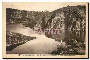 Old Postcard Illustree Creuse Crozant the Confluence and the Rock of Flleuses