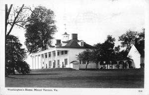 Mount Vernon Virginia Washingtons Home Real Photo Antique Postcard J53378