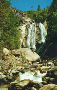 US Postcard Grizzly Creek Falls Kings Canyon National Parks Sierra Nevada Vntg 