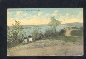 HANNIBAL MISSOURI MO. RIVERVIEW PARK LOOKING SOUTH MISSISSIPPI RIVER POSTCARD