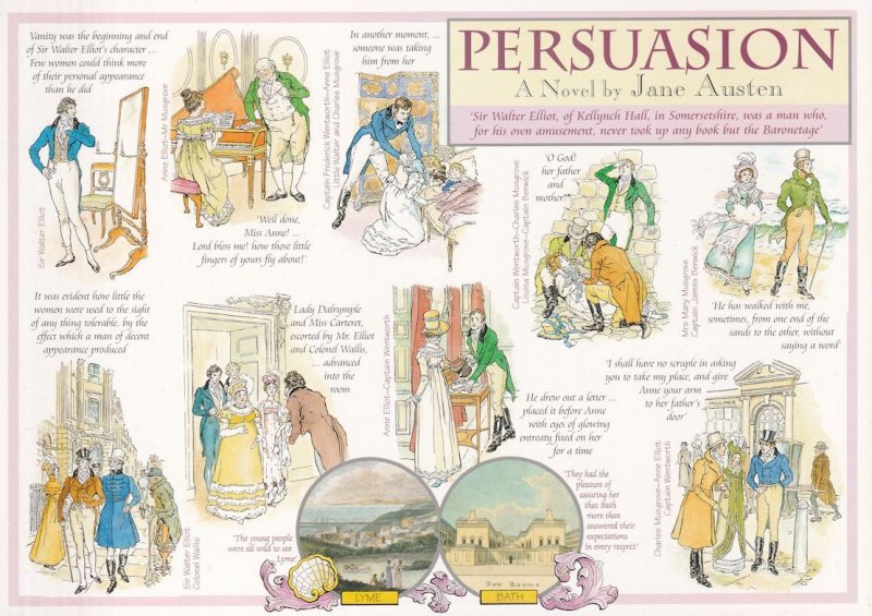 Persuasion Jane Austen Book Giant Rare Postcard