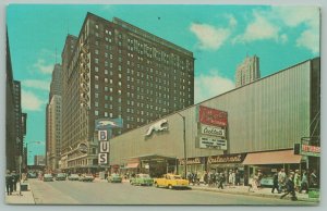 Chicago Illinois~Sherman House~West Along Randolph Street~Greyhound Bus Tml~1965