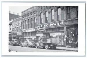 Memphis Tennessee TN Postcard A. Schwab Department Store Morris Shoes Cars