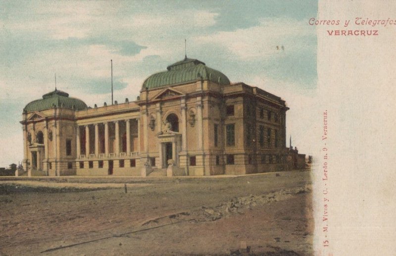 Veracruz Correos y Telegrafos Mexico Postal Services Old Postcard