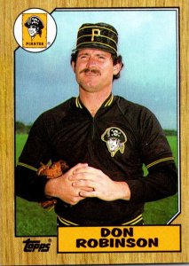 1987 Topps Baseball Card Don Robinson Pitcher Pittsburgh Pirates sun0712