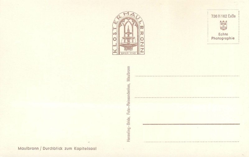 Postcard Germany maulbronn durchblick zum kapitelsaal architecture gothic