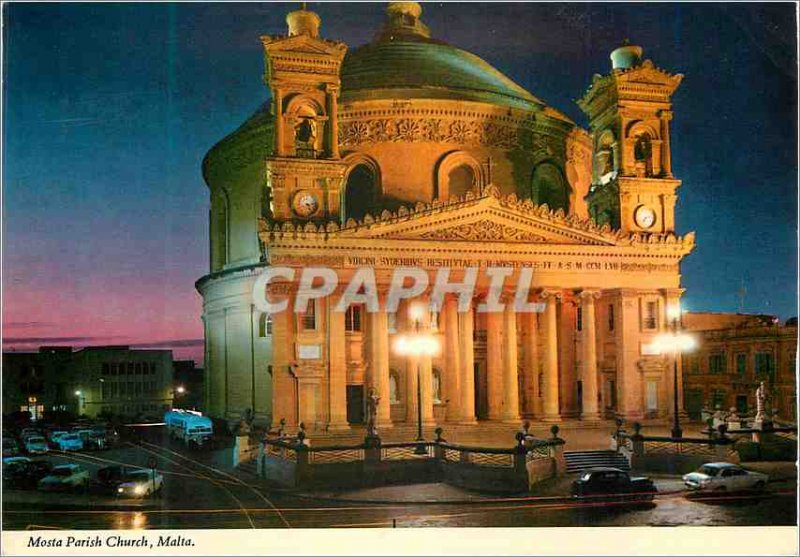 Modern Postcard Mosta Parish Church Malta