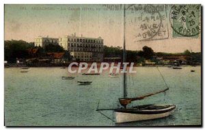 Old Postcard Arcachon grand hotel seen from the boat pier