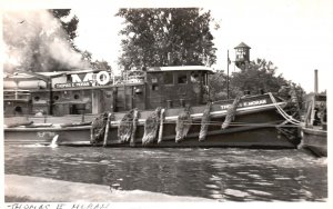 Vintage Postcard Real Photo Thomas E. Moran Ferry Boat Waterford New York RPPC