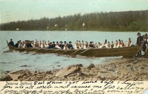 Early Postcard; Dalarne Rättvik, Kyrkbåt Sweden Lots of People in Long Rowboat