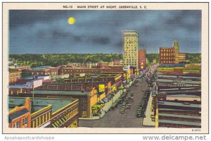 South Carolina Greenville Main Street At Night